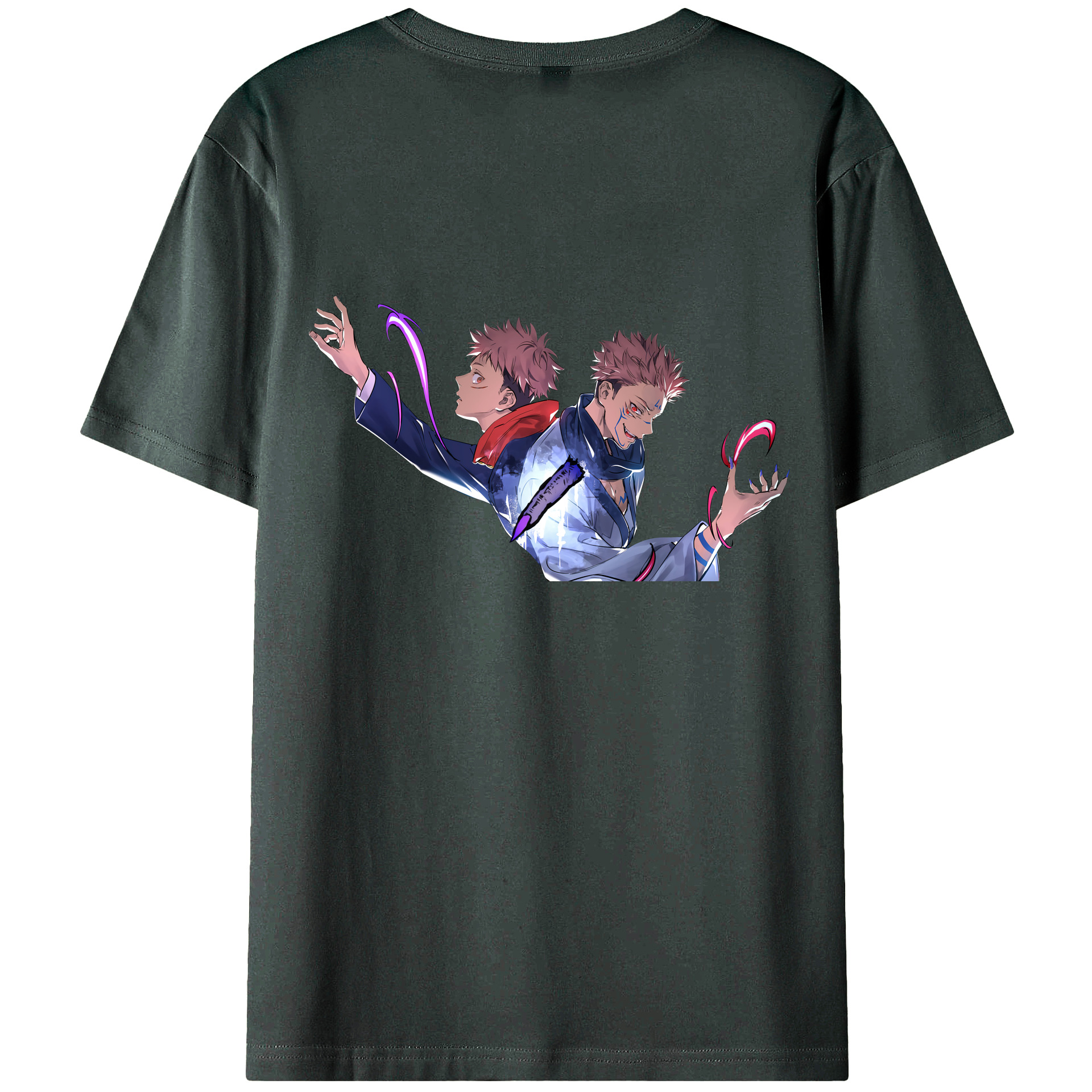 （画像用） 呪術廻戦 Jujutsu Kaisen 綿100％ メンズ半袖Tシャツ（バックプリント） 通気性